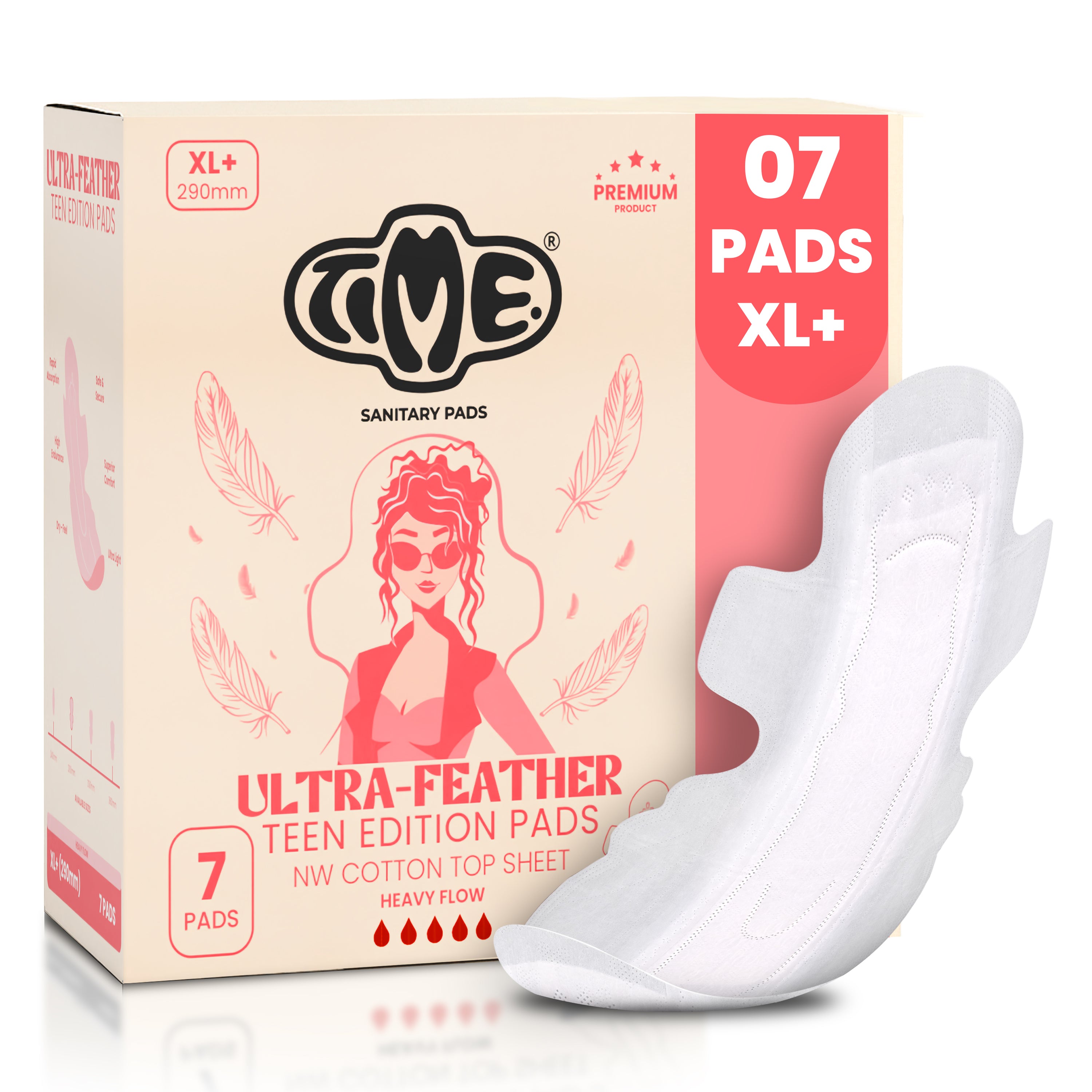 Ultra soft cotton cover heavy absorption pads XL 7 pads