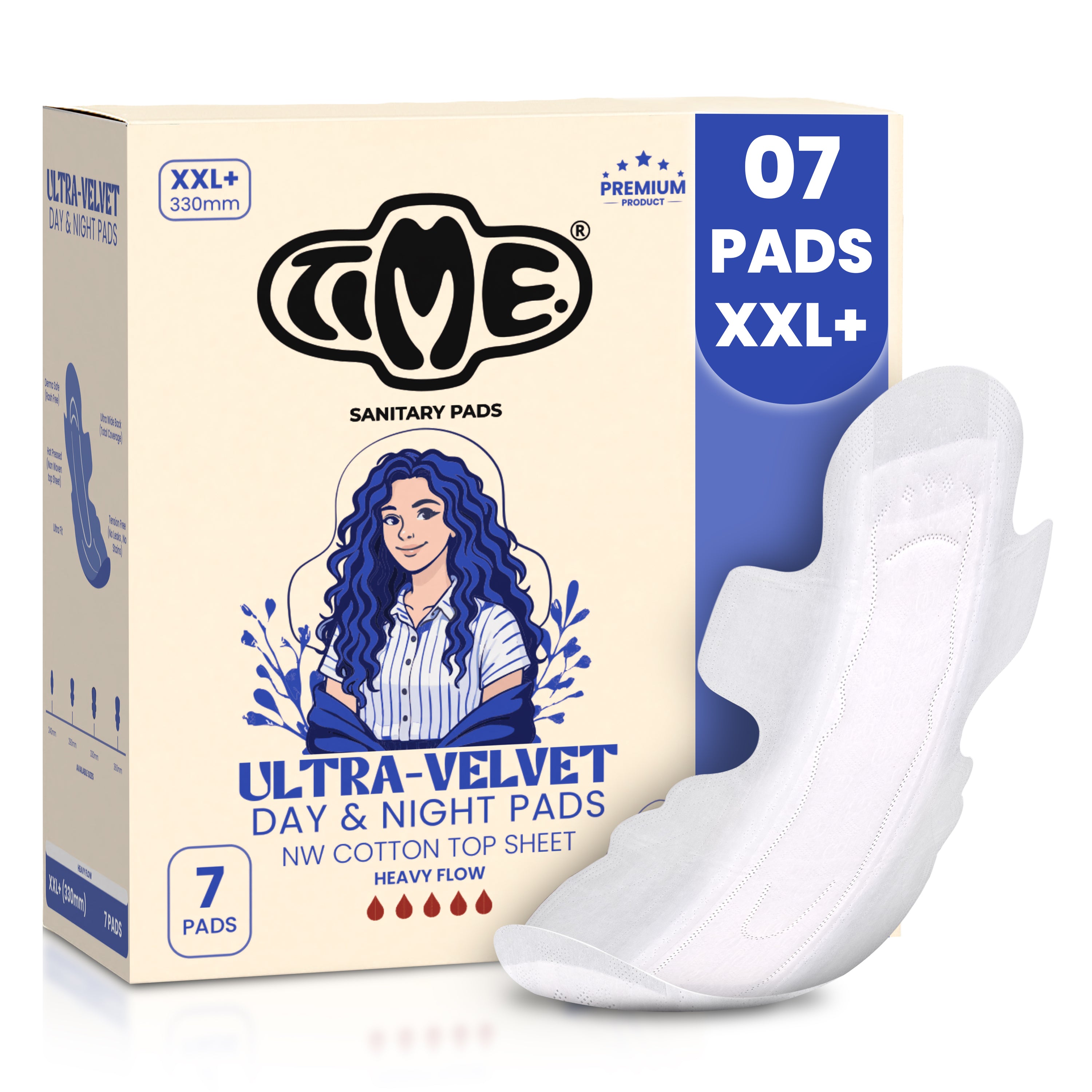 Premium rash free extra long high flow pads XXL 7 pads