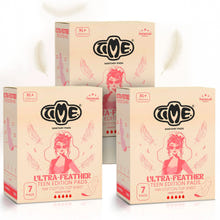 Three packs of TIME Premium Teen Sanitary Pads containing 7 pads each