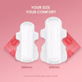 Time Ultra-Feather Teen Sanitary Pads Size Comparison 290mm and 330mm with Disposable Wrapper
