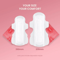 Time Ultra-Feather xxl+ Teen Sanitary Pads Size Comparison 290mm and 330mm with Disposable Wrapper