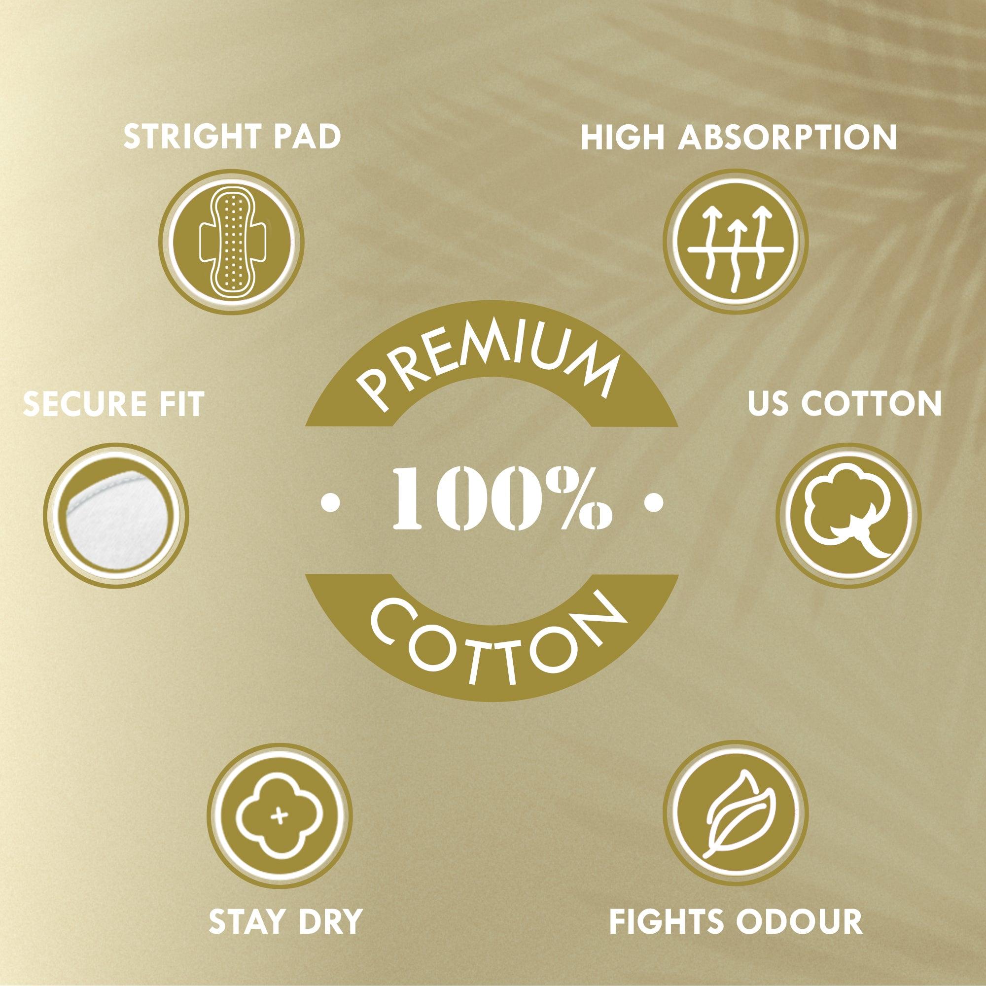 Ultra Safe US Cotton Sanitary Pads - XL - TIMEPADS