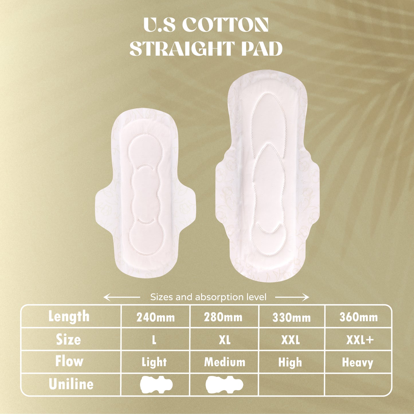 Time Uniline XL Sanitary Pads | Straight Pads | U.S. Cotton | Odour Control | Extra Soft