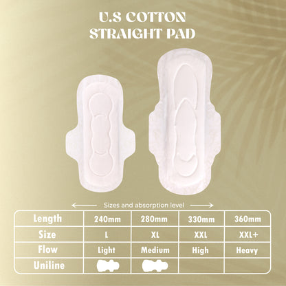 Time Uniline XL Sanitary Pads | Straight Pads | U.S. Cotton | Odour Control | Extra Soft