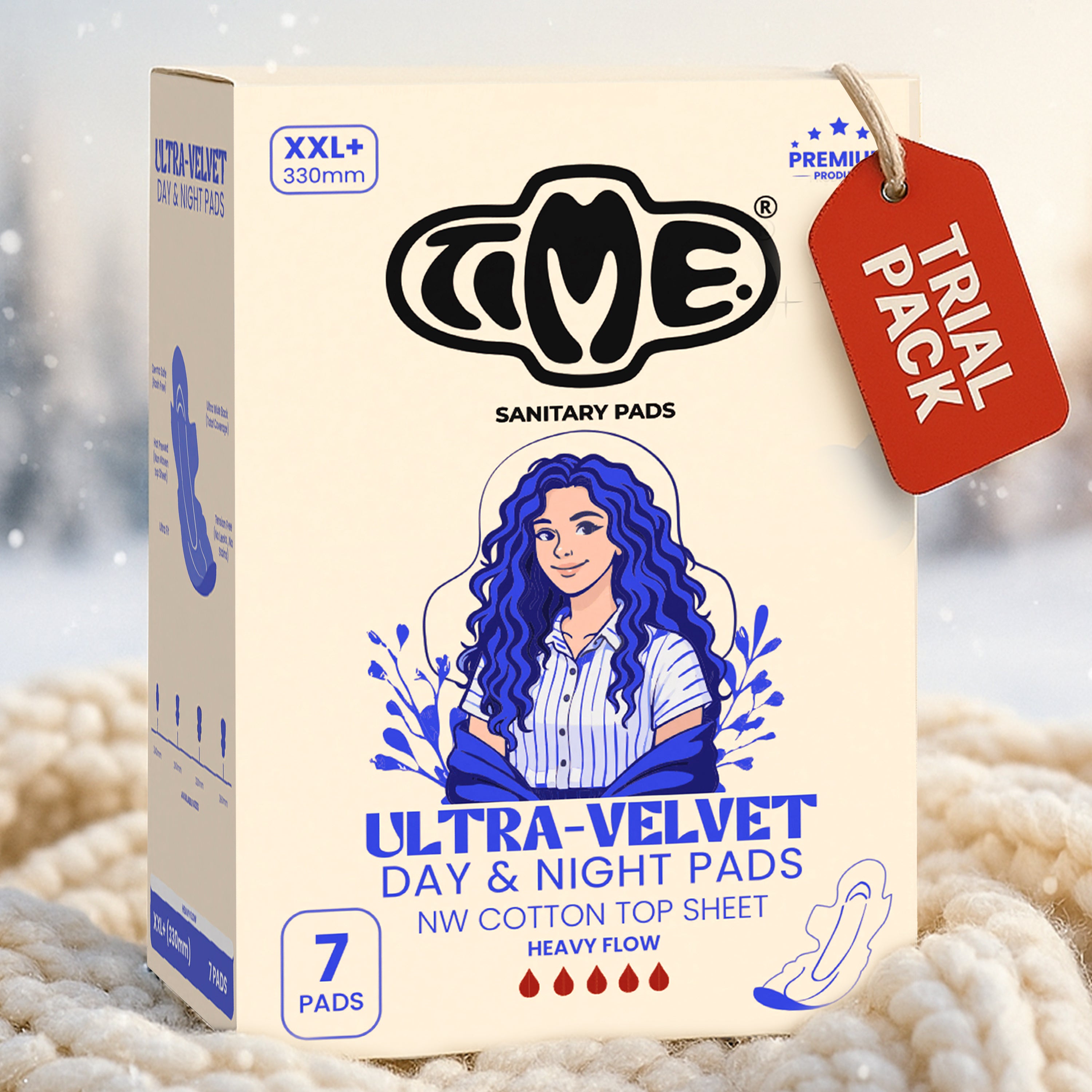 Premium rash free extra long high flow pads XXL+ 7 pads