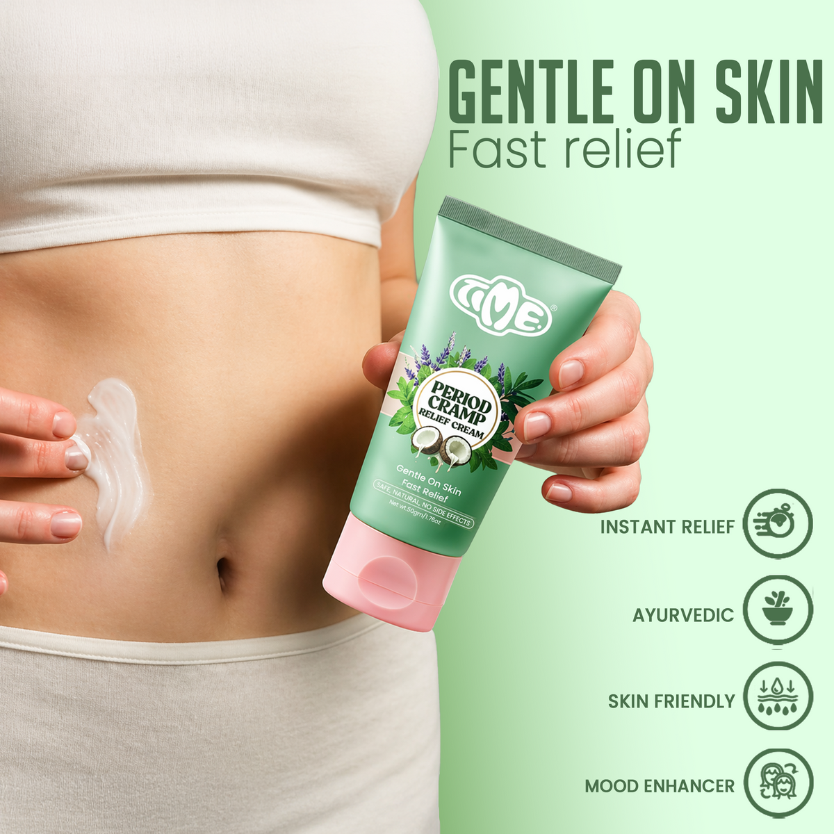 Period Cramps Relief Cream for Menstrual Cramps – Natural Ayurvedic Formula