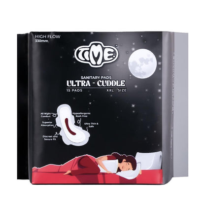 Ultra Velvet XL 15 (1 pack) & Ultra Cuddle XXL 15 (2 packs) Sanitary Pads - Timepads.in