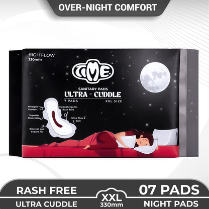 Time Ultra Velvet XXL + Ultra Cuddle XXL Sanitary Pads (1 pack each) | Cottony Top Sheet | Rash Free | All Night Comfort | Leak guard