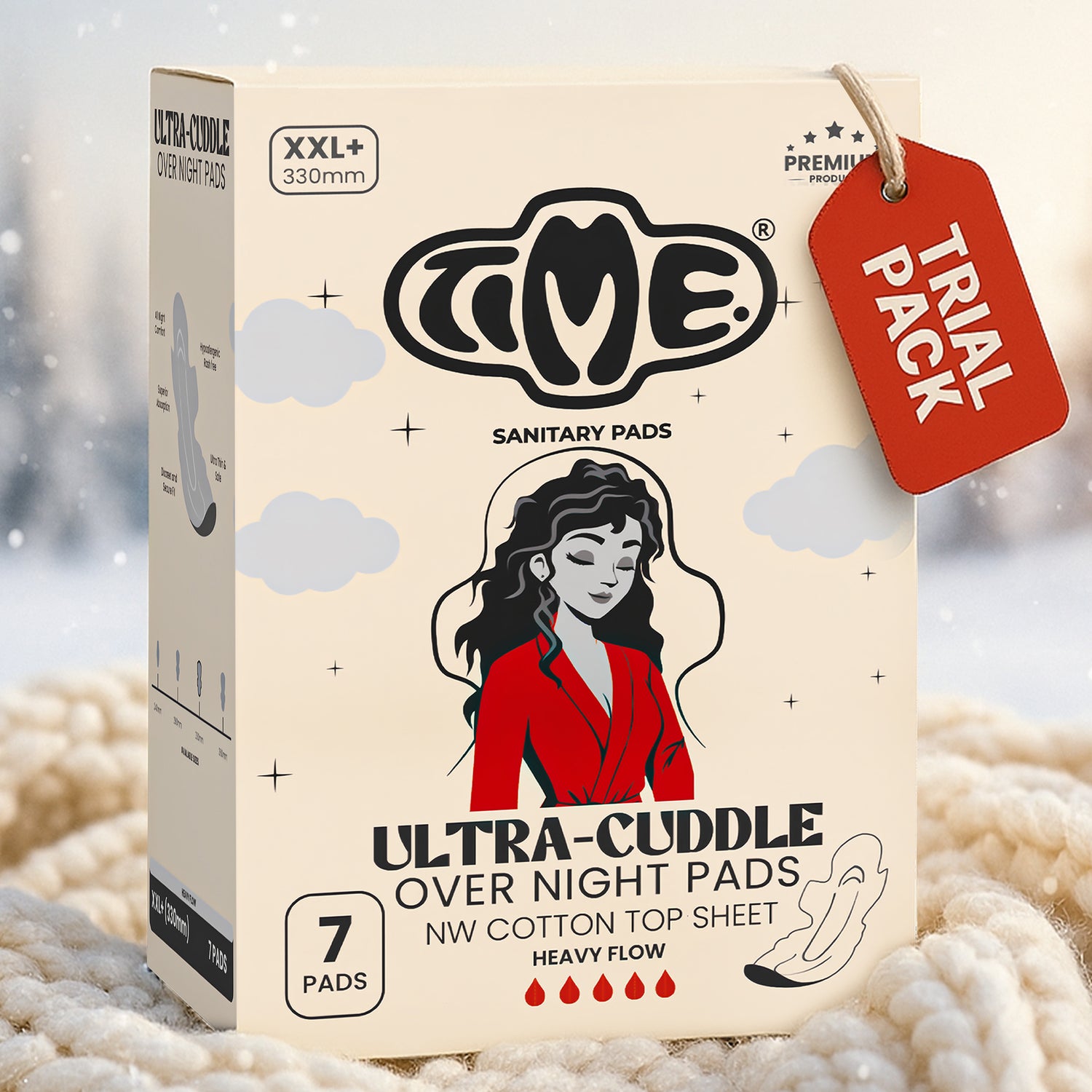 Ultra soft comfort leak protection heavy flow night pads XXL+ 7 pads