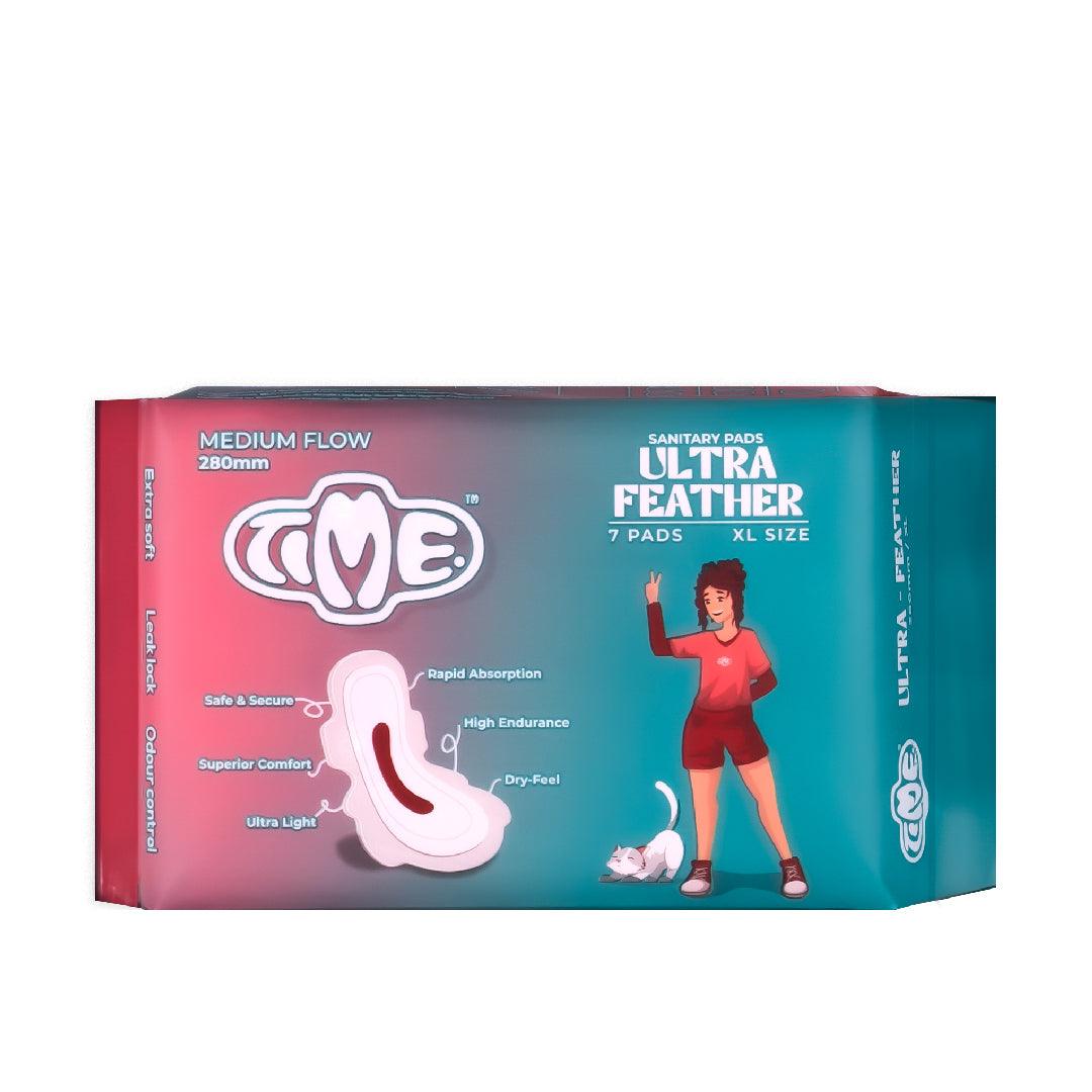 Ultra Feather XL 7 (1 pack) & Ultra Cuddle XXL 7 (1 pack) Sanitary Pads - Timepads.in