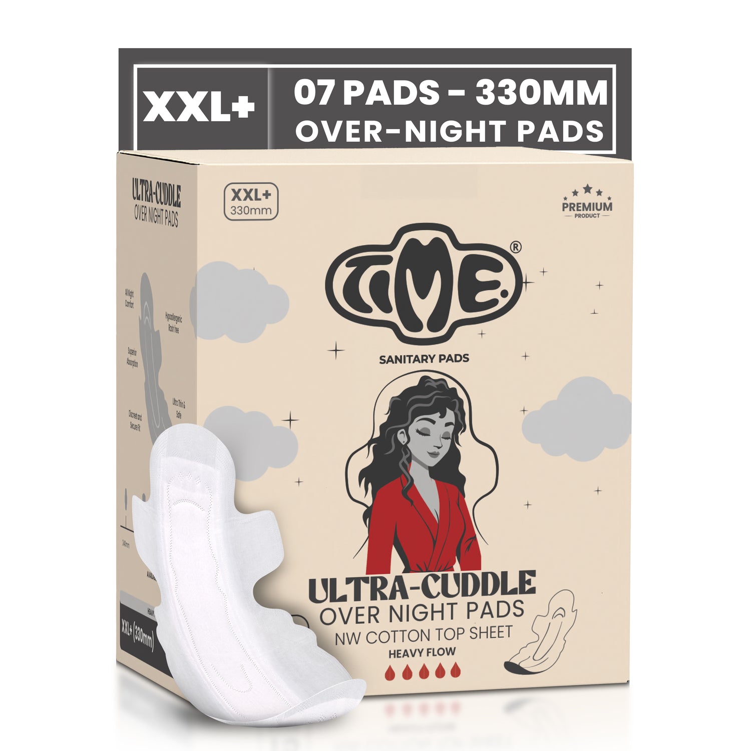 Ultra soft comfort leak protection heavy flow night pads XXL 7 pads