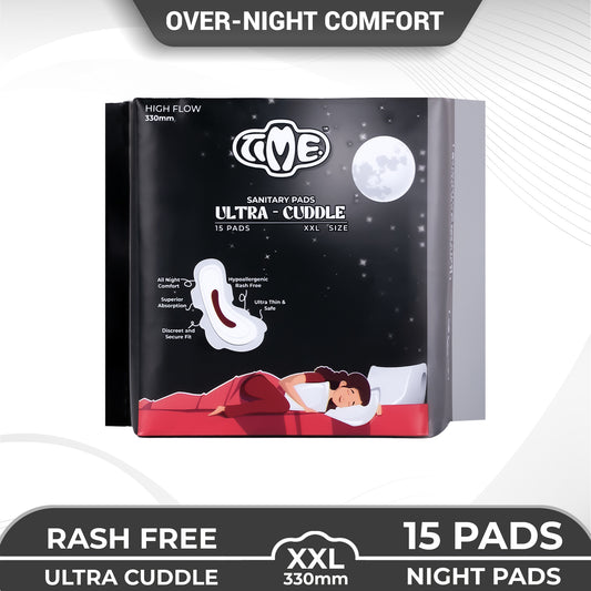 Time Ultra Cuddle Sanitary Pads | Over Night Comfort | Leak guard | High Flow | Rash Free