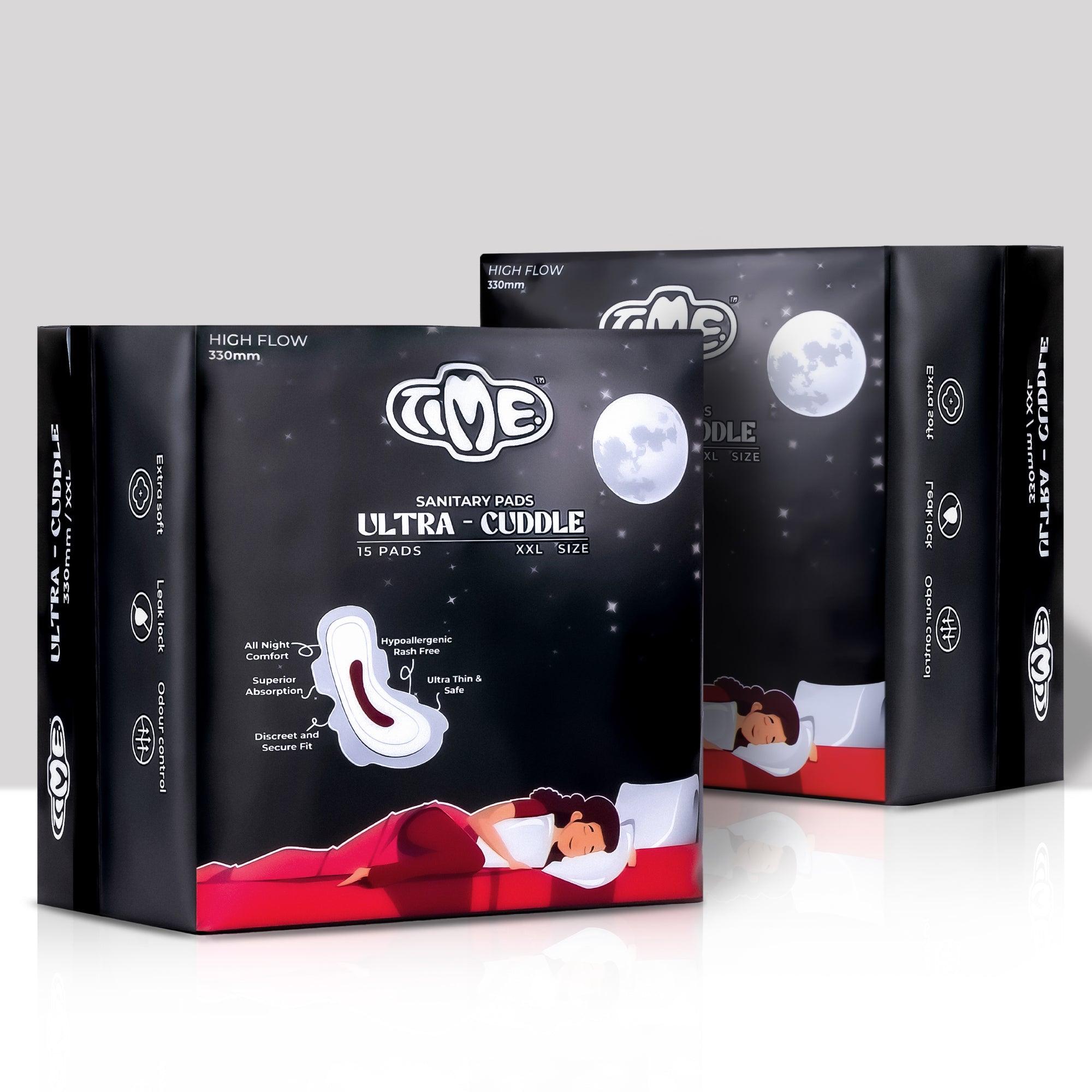 Extra-large, ultra-absorbent pads providing reliable protection and comfort for heavy flow days.