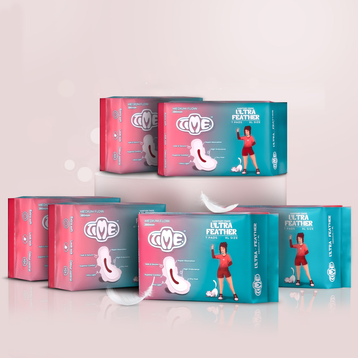Heavy flow sanitary pads XL pack of 7 (6 packs)