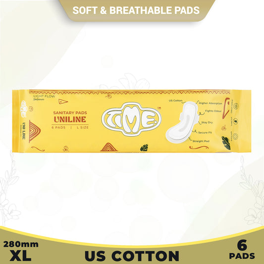 Time Uniline L Sanitary Pads | Straight Pads | U.S. Cotton | Odour Control | Extra Soft