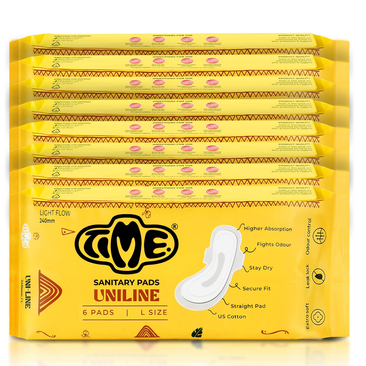 Premium cotton heavy flow netted pads – 6 pads × 8 packs (48 pads)