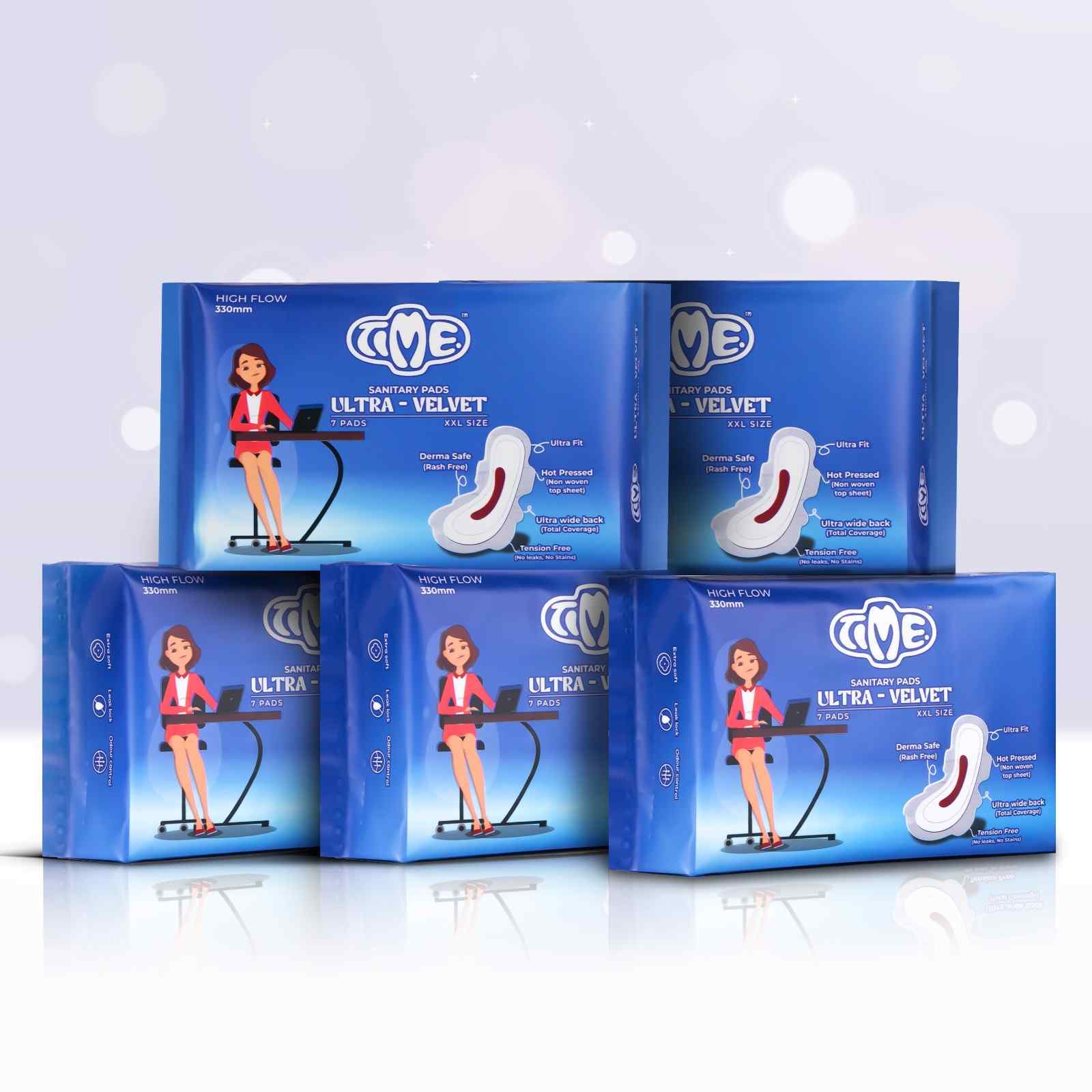 Sanitary pads for heavy periods XXL pack of 7 (5 packs)