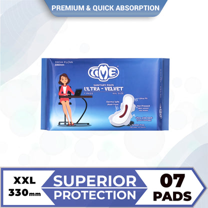 Time Ultra Velvet Sanitary Pads - Buy 3 Get 1 Free | Odour Free | Cottony Top Sheet | Day and Night Pad | Leak guard