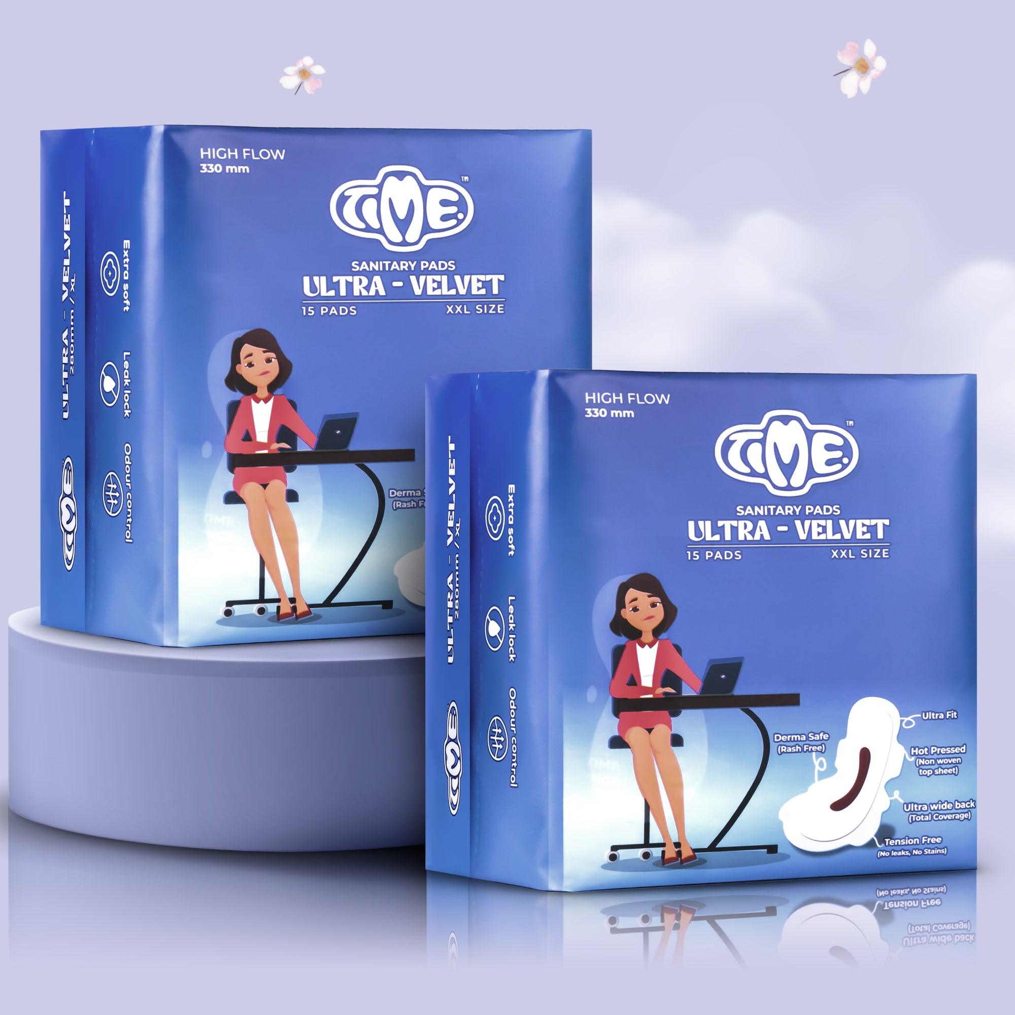 Extra-large, highly absorbent pads designed for optimal protection and comfort during heavy flow days.