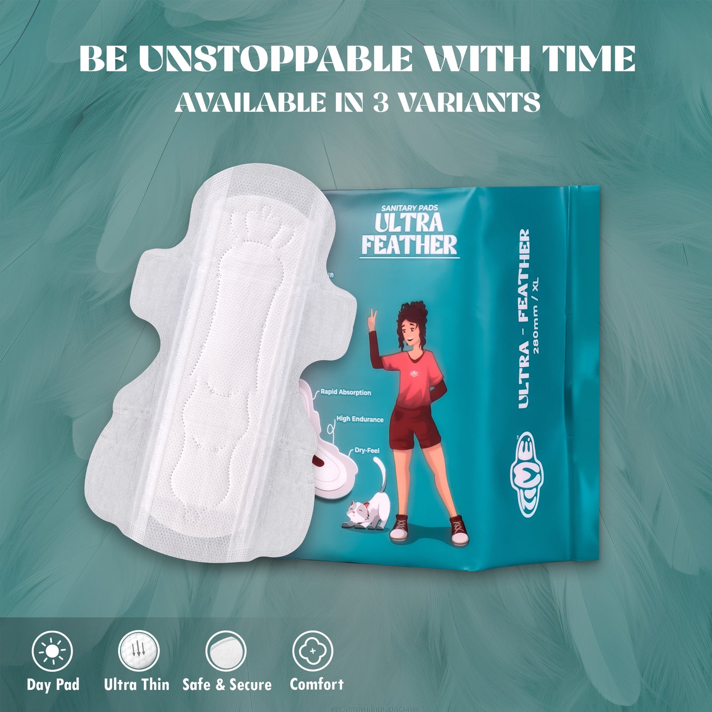 Time Ultra Feather Super Combo Sanitary Pads (Pack of 3) | Superior Absorption  | Teen Pads | Rash free | Dry Feel