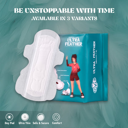 Time Ultra Feather Super Combo Sanitary Pads (Pack of 3) | Superior Absorption  | Teen Pads | Rash free | Dry Feel