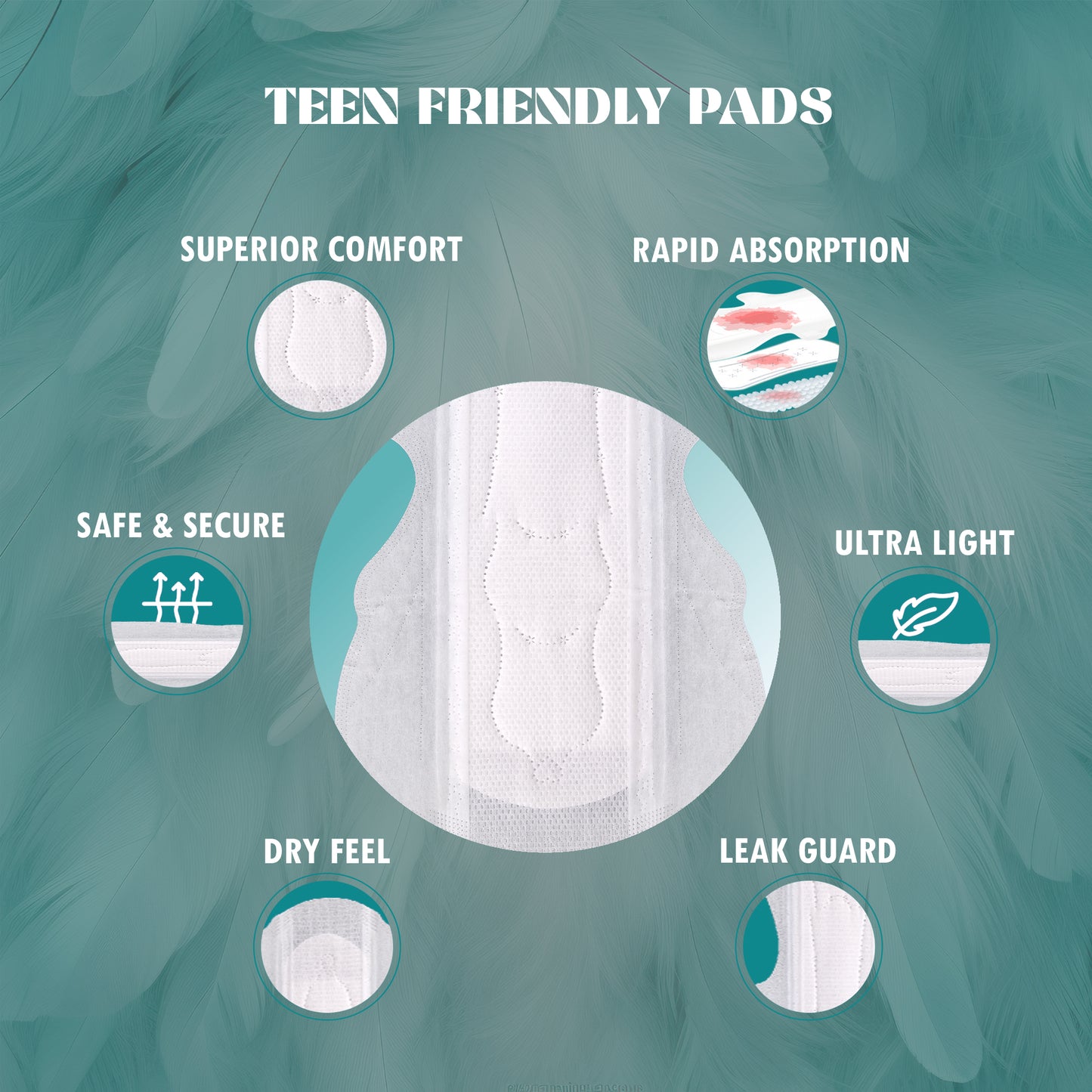 Time Ultra Feather Sanitary Pads | Superior Absorption  | Teen Pads | Rash free | Dry Feel