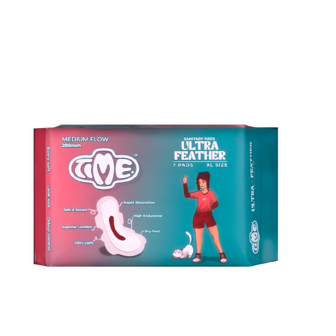 Ultra Feather XL 7 (2 packs) & Ultra Cuddle XXL 7 (1 pack) Sanitary Pads - Timepads.in