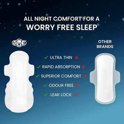 Ultra soft comfort leak protection heavy flow night pads XXL+ 7 pads
