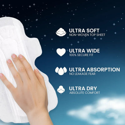 Overnight wider back rash free heavy flow pads XXL+ 15 pads - TIMEPADS