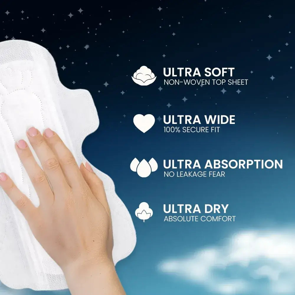 Ultra soft comfort leak protection heavy flow night pads XXL+ 7 pads
