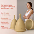 TIME Ultra-Safe Menstrual Cup | Medical Grade Silicone | 12 Hours Leak-Proof Protection | Rash-Free - TIMEPADS