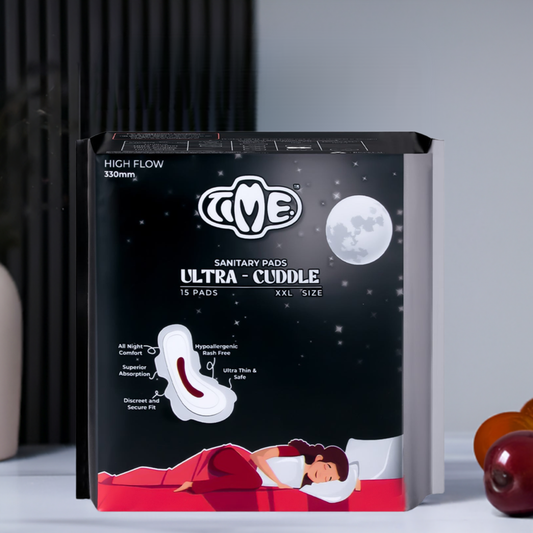 TIME Ultra Cuddle High Flow Night Sanitary Pads | 15 Pads - TIME