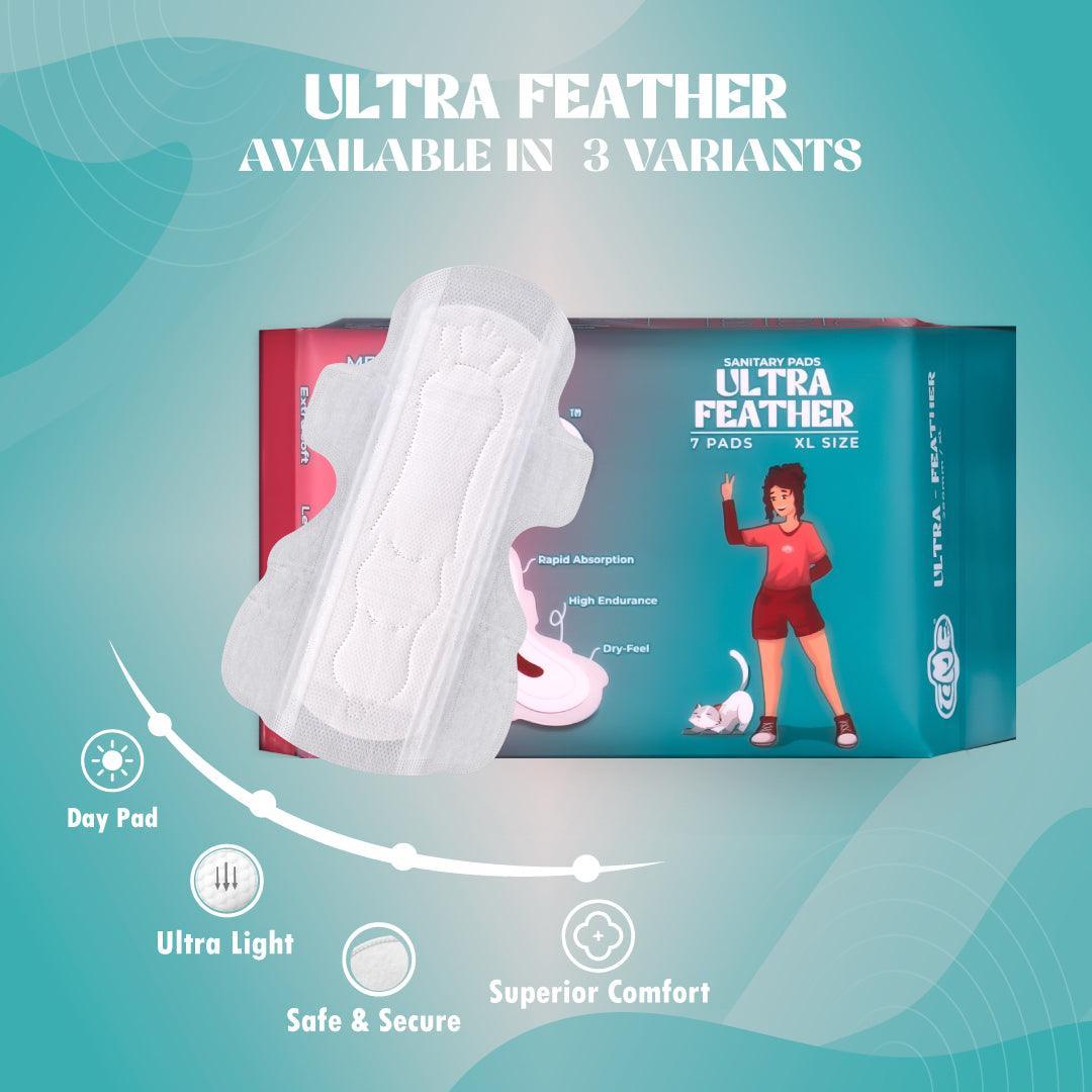 Breathable 280mm XL Ultra Feather sanitary pads with medium flow absorbency and hypoallergenic materials sanitary pads