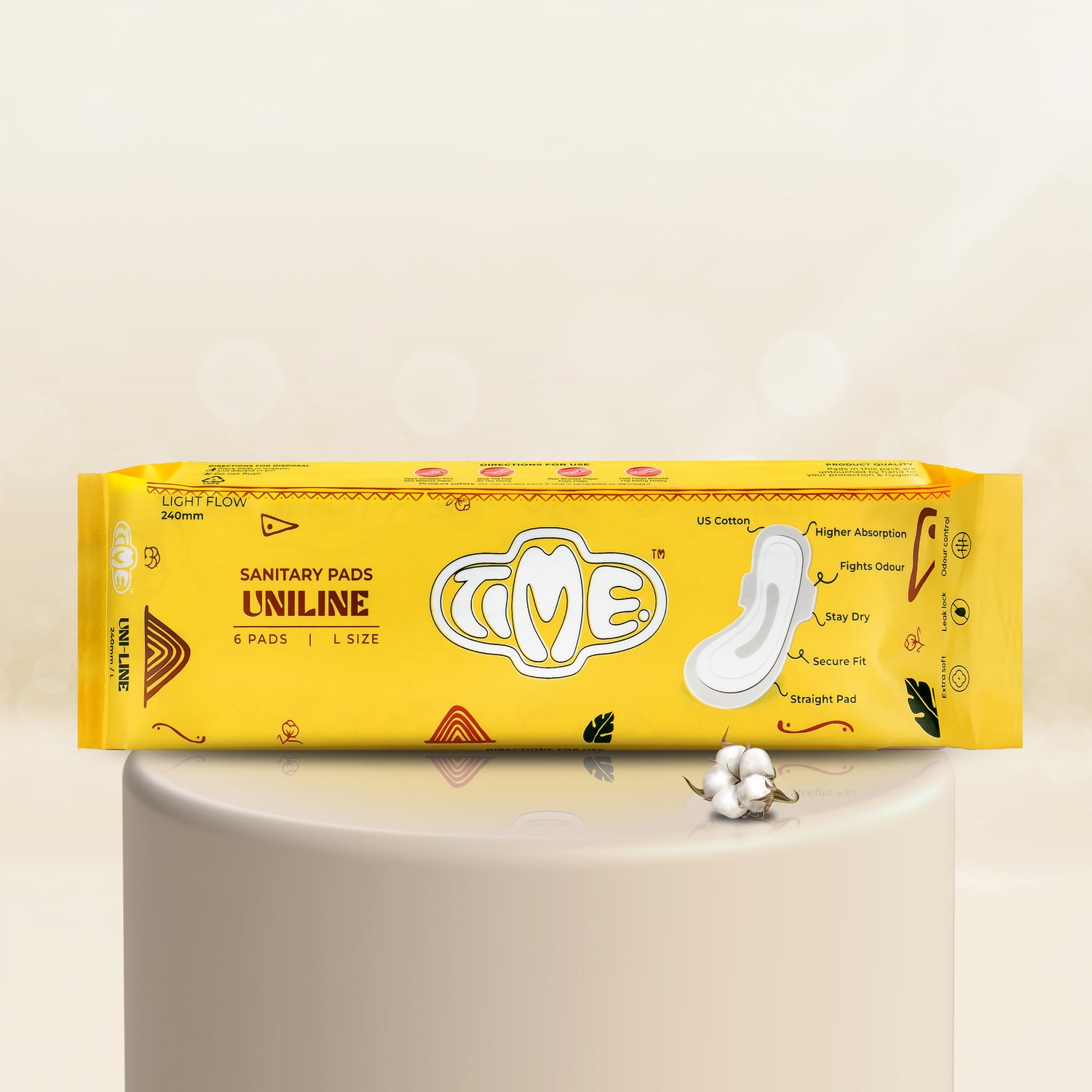 Time - US Cotton Sanitary Pads - L