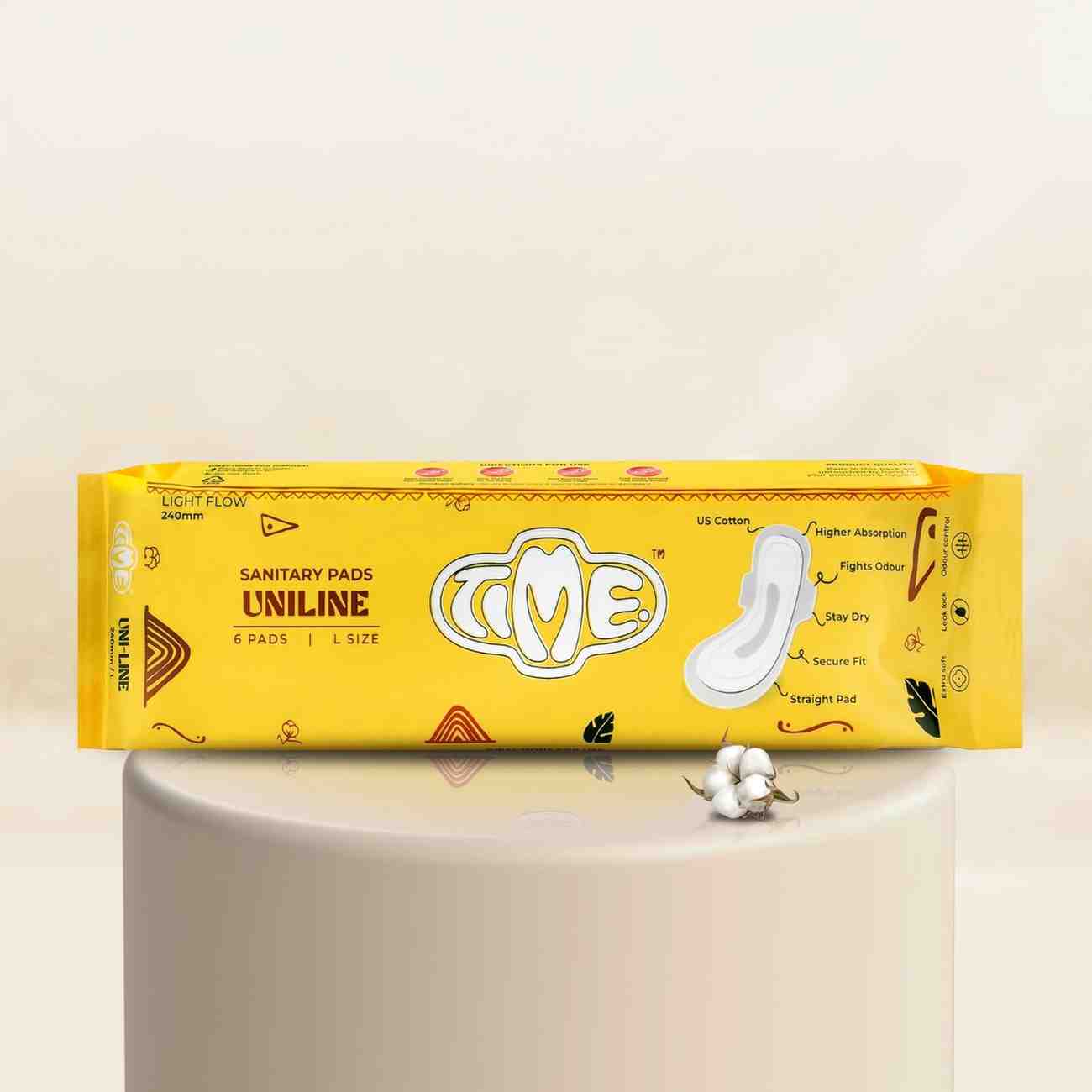 Time - US Cotton Sanitary Pads - L