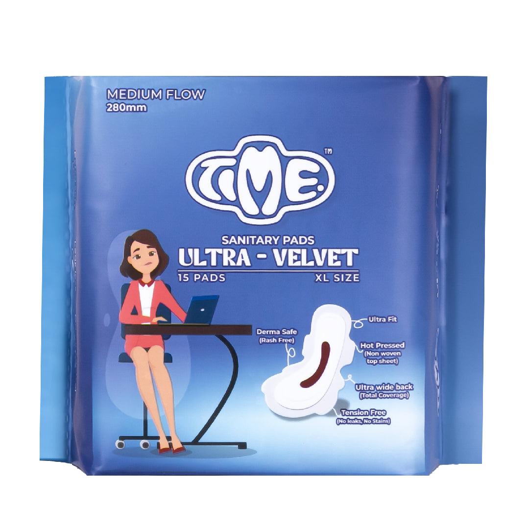 Ultra Velvet XL 15 & Ultra Cuddle XXL 15 (1 pack each) Sanitary Pads - Timepads.in