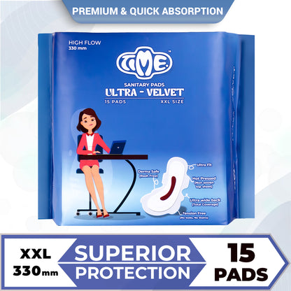 Time Ultra Velvet Super Combo Sanitary Pads (Pack of 4) | Odour Free | Cottony Top Sheet | Day and Night Pad | Leak guard